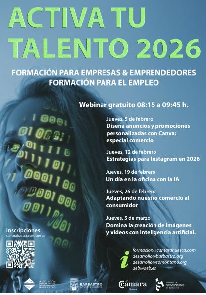 La edición 2026 de ‘Activa tu Talento’ incluirá cinco talleres gratuitos online que se impartirán en formato webinar