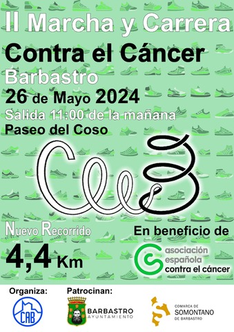 Barbastro volverá a marchar contra el cáncer este 26 de mayo con objetivo: que en 2030 el 70% de los cánceres se puedan curar