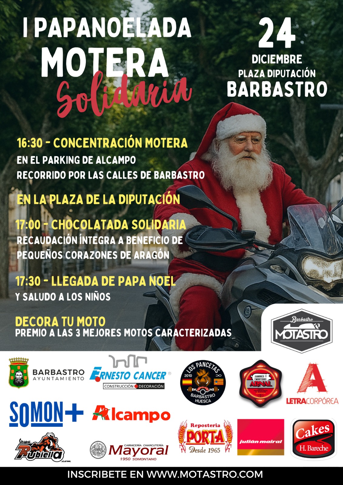 Cartel Papanoelada motera