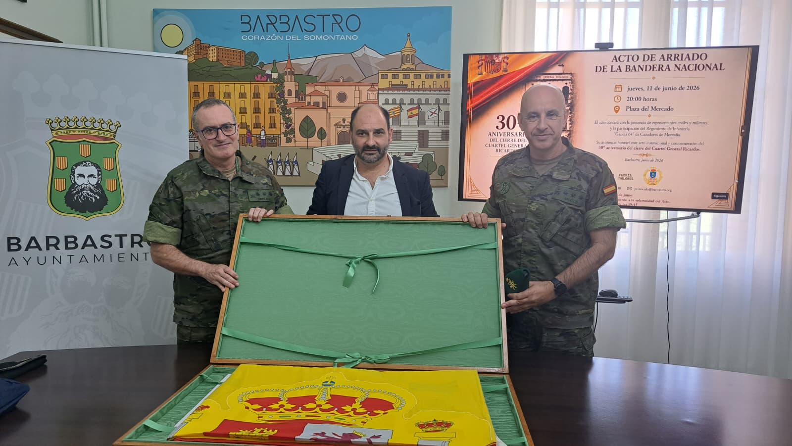 Barbastro rinde homenaje a su historia militar con un solemne arriado de bandera este 11 de junio en la Plaza del Mercado