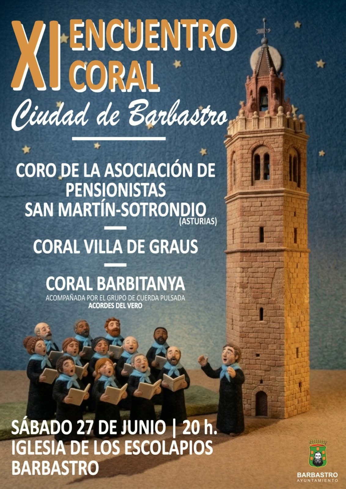 Barbastro acoge el XI Encuentro Coral “Ciudad de Barbastro” el próximo 27 de junio en la iglesia de los Escolapios