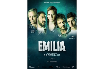 Cartel de la obra teatral "Emilia".