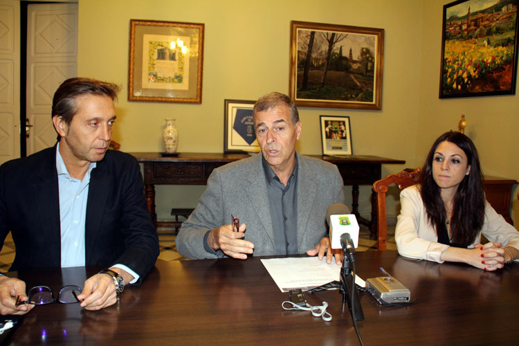 Betorz, Cosculluela y Lasierrra, durante la rueda de prensa