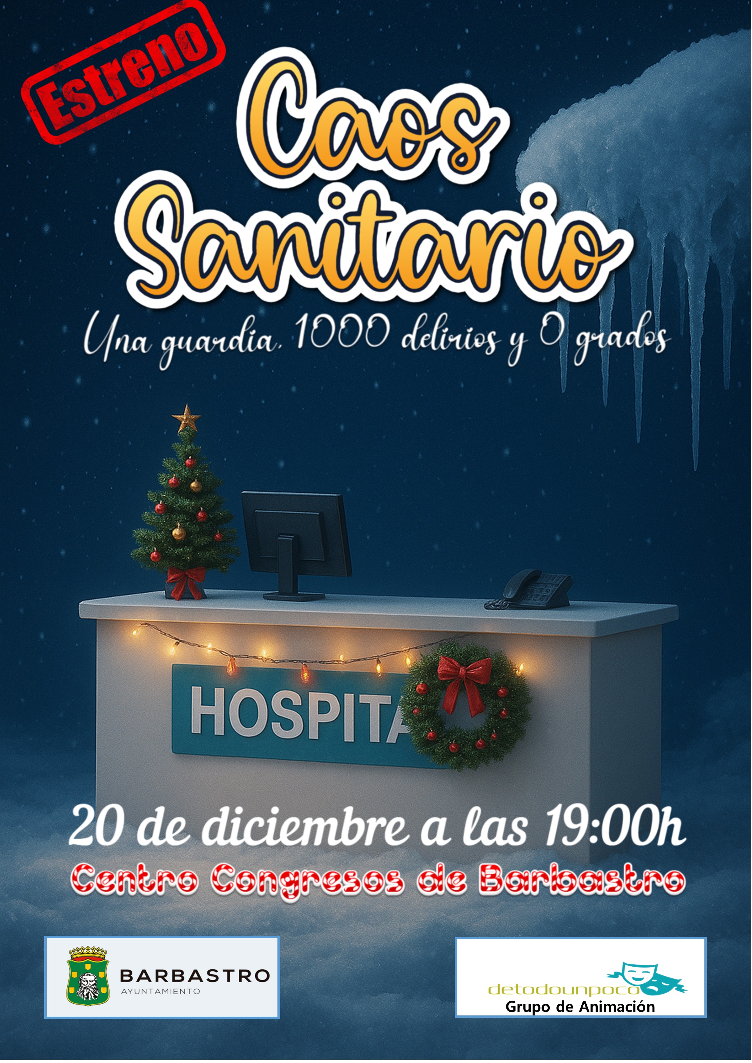 cartel DETODOUNPOCO Caos sanitarioo