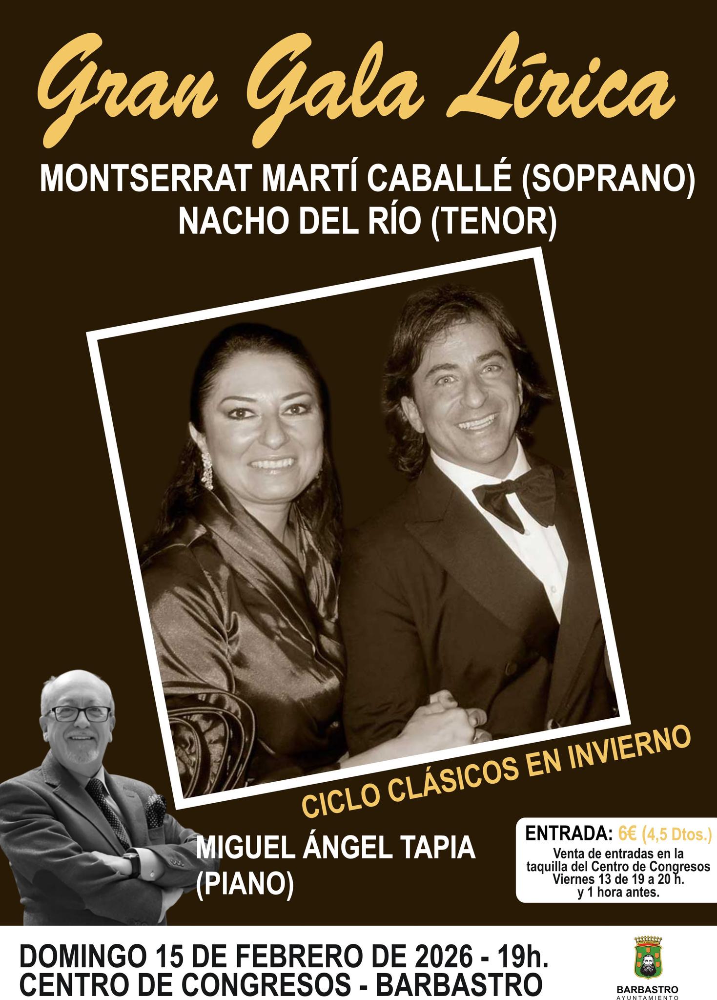 Montserrat Martí y Nacho del Río unen ópera, jota y zarzuela en el Centro de Congresos este 15 de febrero para abrir el ciclo ‘Clásicos en Invierno’