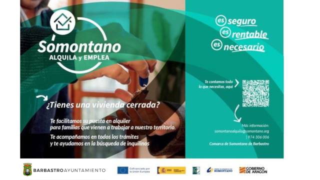 Ayuntamiento, Comarca del Somontano y asociaciones empresariales activan la segunda fase del programa Somontano Alquila y Emplea